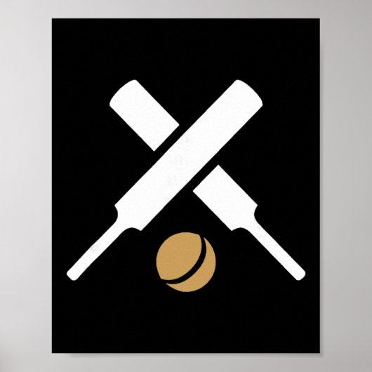 Cricket Sport Silhouet Logo  Poster (Voorkant)