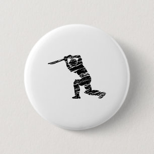 Cricket Sport Speler 1  Ronde Button 5,7 Cm