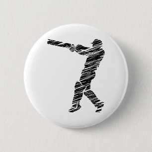 Cricket Sport Speler 6 Ronde Button 5,7 Cm
