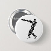Cricket Sport Speler 6  Ronde Button 5,7 Cm (Voorkant /achterkant)