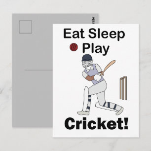 Cricket Sporten Eten Slapen Spelen Cricket Briefkaart