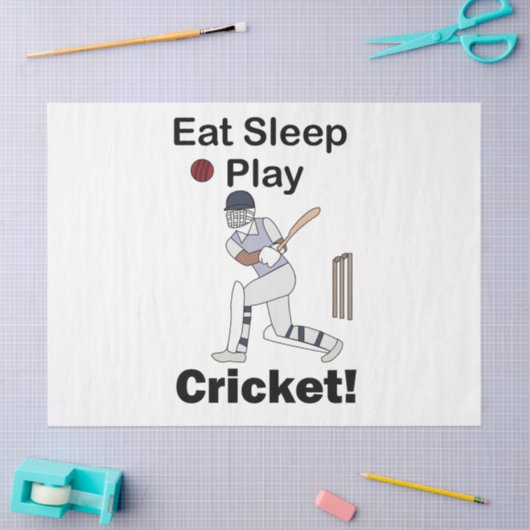 Cricket Sporten Eten Slapen Spelen Cricket Tissuepapier (Craft)