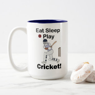 Cricket Sporten Eten Slapen Spelen Cricket Tweekleurige Koffiemok
