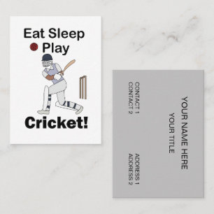 Cricket Sporten Eten Slapen Spelen Cricket Visitekaartje