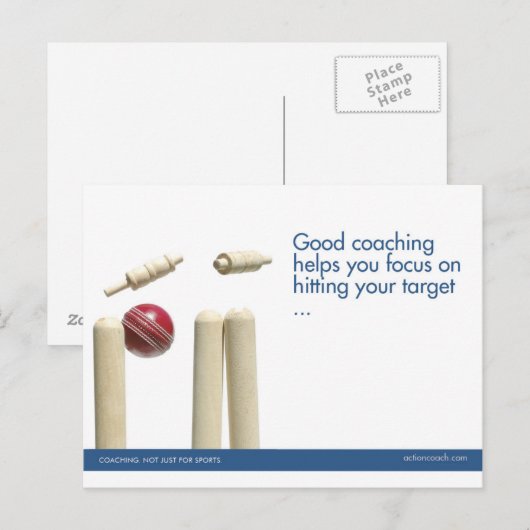 Cricket Sports Briefkaart (Voorkant / Achterkant)