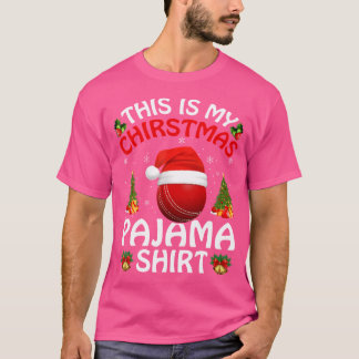 Cricket Sports Lover Dit is mijn cricket Kerstmis T-shirt
