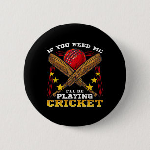 Cricket sportspel grappige kleding cadeau ronde button 5,7 cm