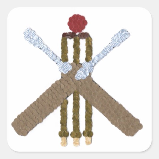 Cricket Square Sticker/label Vierkante Sticker (Voorkant)