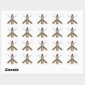 Cricket Square Sticker/Labels Vierkante Sticker (Vel)