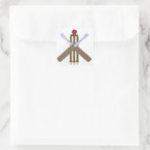 Cricket Square Sticker/Labels Vierkante Sticker (Tas)
