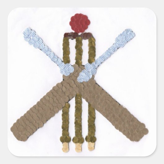 Cricket Square Sticker/Labels Vierkante Sticker (Voorkant)