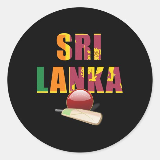 Cricket Sri Lanka Vlag T Ll Ronde Sticker (Voorkant)