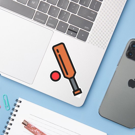 cricket sticker (Laptop met iPhone)