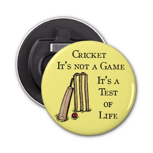 Cricket Test Bottle Open Button Flesopener (Voorkant)