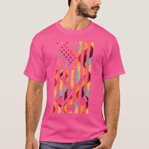 Cricket Tie Dye American Flag Cricket Sport T-shirt