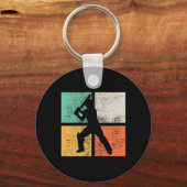 Cricket Tsman Cadeau Speler Coach Retro Sleutelhanger (Voorkant)
