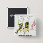 Cricket Uitspraakregels Funny Vierkante Button 5,1 Cm (Voorkant /achterkant)