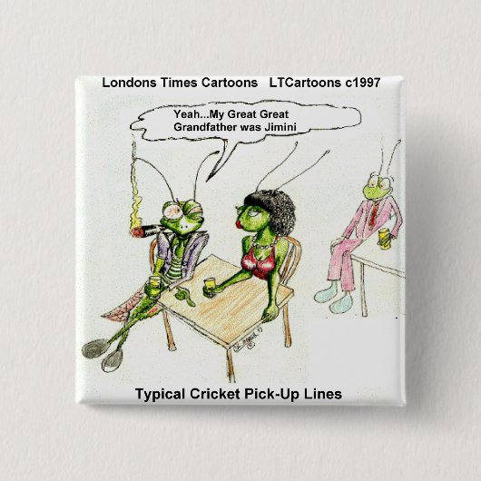 Cricket Uitspraakregels Funny Vierkante Button 5,1 Cm (Voorkant)