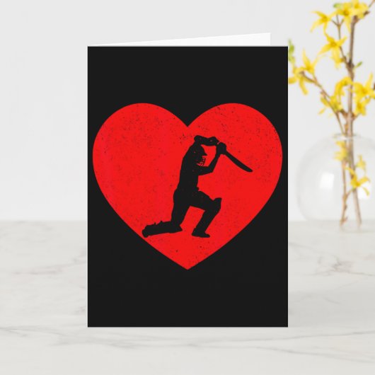 Cricket Valentijn Hartvorm Cricket Liefhebbers  Kaart (Gele Bloem)