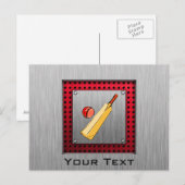 Cricket van geborsteld metaal briefkaart (Voorkant / Achterkant)