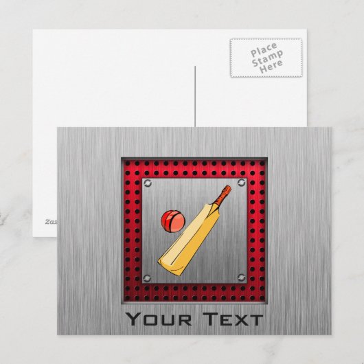 Cricket van geborsteld metaal briefkaart (Voorkant / Achterkant)