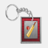 Cricket van geborsteld metaal sleutelhanger (Voorkant Links)