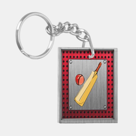Cricket van geborsteld metaal sleutelhanger (Voorkant Links)