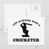 Cricket Vector Design Briefkaart (Voorkant / Achterkant)