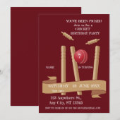 Cricket Verjaardagsfeest Sport Uitnodiging (Voorkant / Achterkant)