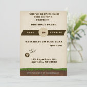 Cricket Verjaardagsfeest Sport Uitnodiging (Staand voorkant)