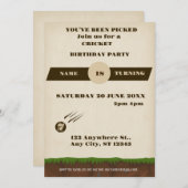 Cricket Verjaardagsfeest Sport Uitnodiging (Voorkant / Achterkant)
