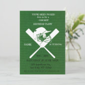 Cricket Verjaardagsfeest Sport Uitnodiging (Staand voorkant)