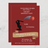 Cricket Verjaardagsfeest Sport Uitnodiging (Voorkant / Achterkant)