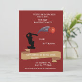 Cricket verjaardagsfeest sportieve uitnodiging (Staand voorkant)