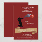 Cricket verjaardagsfeest sportieve uitnodiging (Voorkant / Achterkant)