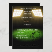 Cricket verjaardagsfeest sportuitnodiging kaart (Voorkant / Achterkant)