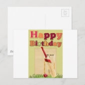 Cricket verjaardagskaart briefkaart (Voorkant / Achterkant)