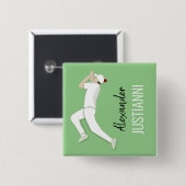 Cricket Vierkante Button 5,1 Cm (Voorkant /achterkant)