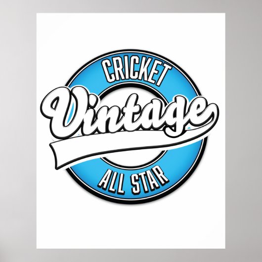 Cricket Vintage all star-logo Poster (Voorkant)
