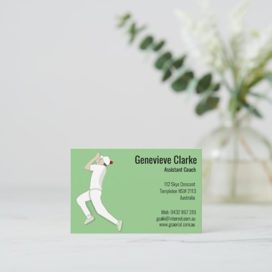 Cricket Visitekaartje (Staand voorkant)