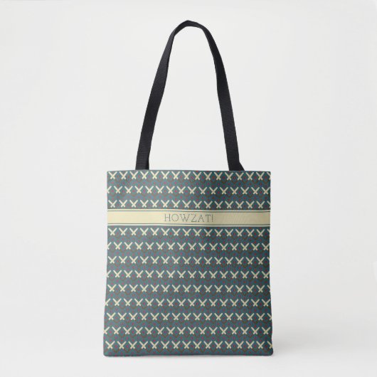 Cricket vlekt patroon aangepaste tekst tote bag (Voorkant)