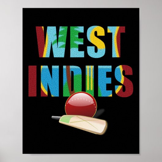 Cricket West Indies Flag T Ll Poster (Voorkant)