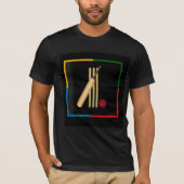 Cricket, wicket, bat and ball,  t-shirt (Voorkant)