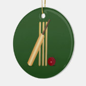 Cricket - Wicket, bat en bal Keramisch Ornament (Links)