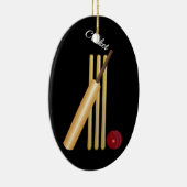 Cricket - Wicket, Bat en Bal Keramisch Ornament (Rechts)