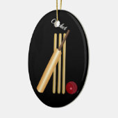 Cricket - Wicket, Bat en Bal Keramisch Ornament (Links)