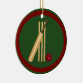 Cricket - Wicket, bat en bal, populair ontwerp, Keramisch Ornament (Rechts)
