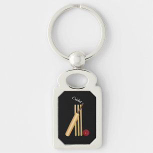 Cricket - Wicket, Bat en Bal Sleutelhanger