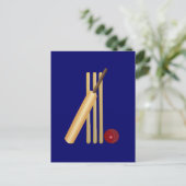 Cricket, wicket, bat en ball briefkaart (Staand voorkant)