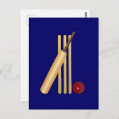 Cricket, wicket, bat en ball briefkaart (Voorkant / Achterkant)